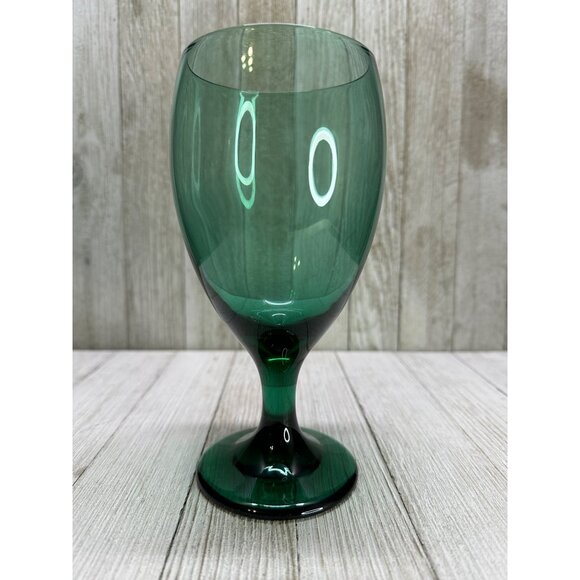 Vintage Libbey Teardrop Juniper Wine Glasses Goblets Stemware Green - Set of 4 - Picture 4 of 6